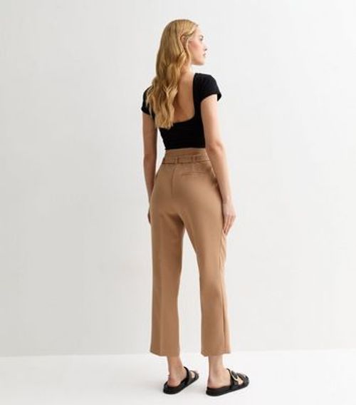 Camel High Waist Paperbag...