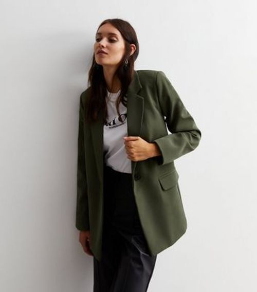 Khaki Blazer New Look