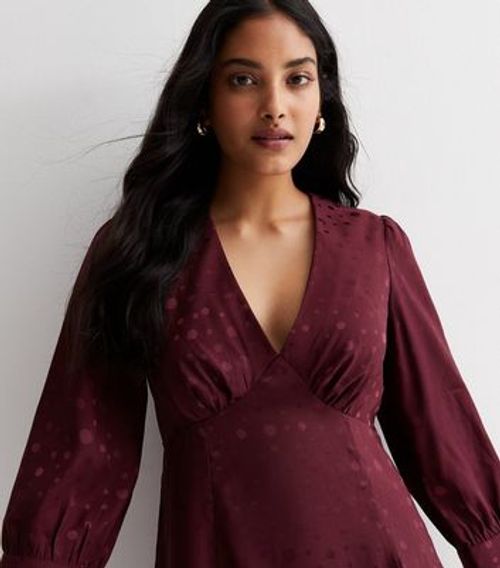 Burgundy Spot Satin Jacquard...