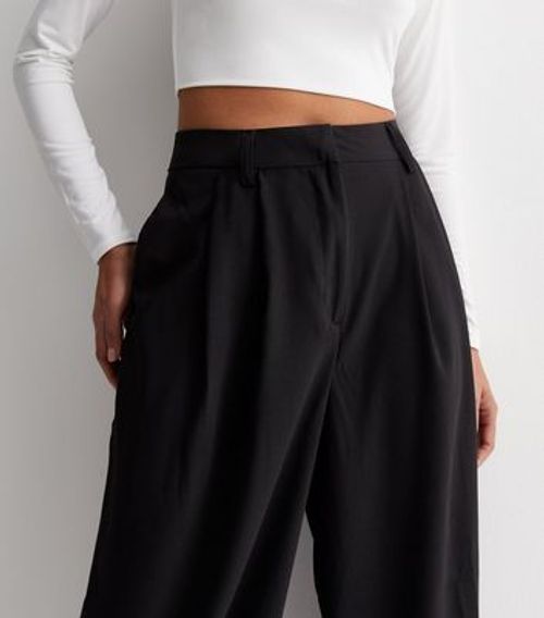 Black Crepe Wide Leg Trousers...