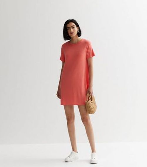 Coral Oversized Mini T-Shirt...