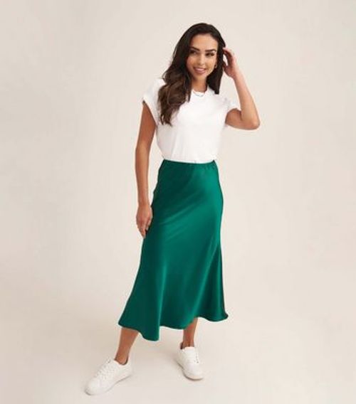 Gini London Green Satin Midi...