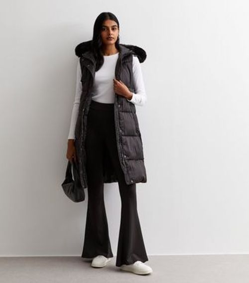 Stone Hooded Faux Fur Jacket - Gini London