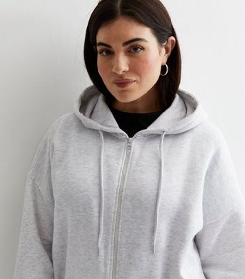 Curves Pale Grey Zip Up...