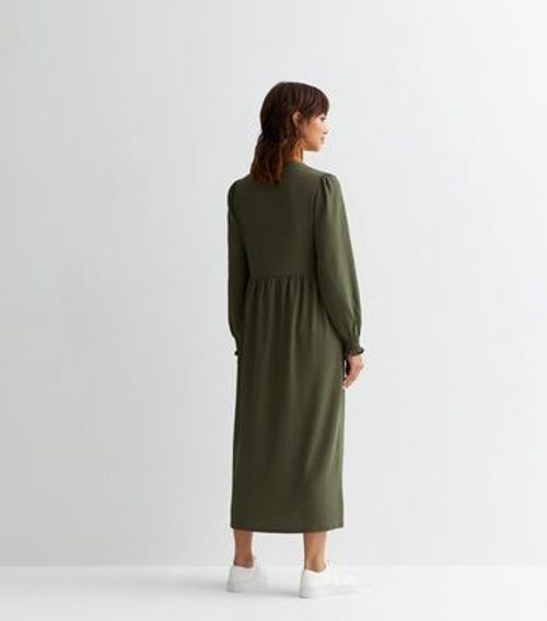 Khaki Crinkle Jersey Long...