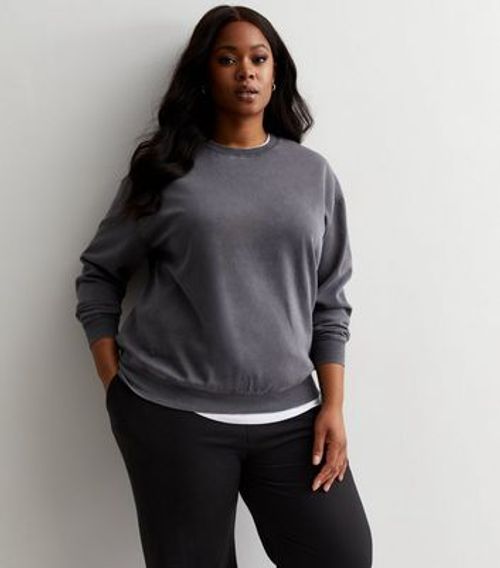 Curves Dark Grey Cotton Blend...