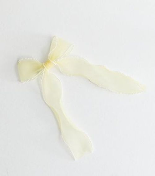 Pale Yellow Organza Faux...