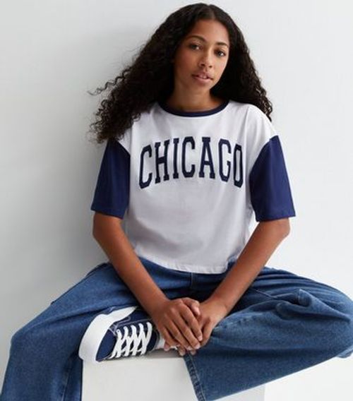 Girls White Cotton Chicago...