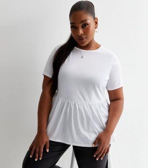 Curves White Cotton Short...