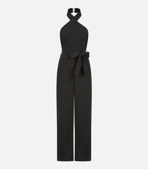 Mela Black Halter Wide Leg...