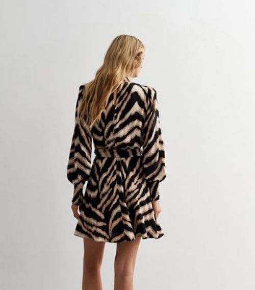 Black Animal Print Satin High...