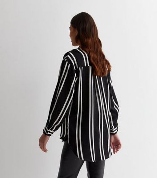 Tall Black Stripe Satin Long...