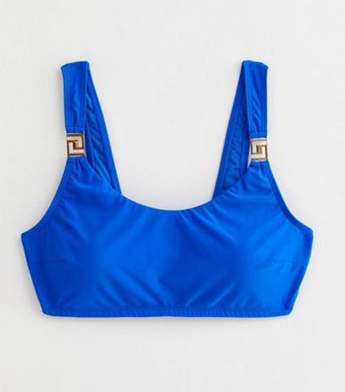 Curves Blue Scoop Bikini Top...