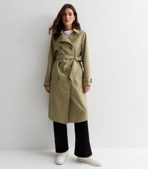 Olive Belted Trench Coat New...