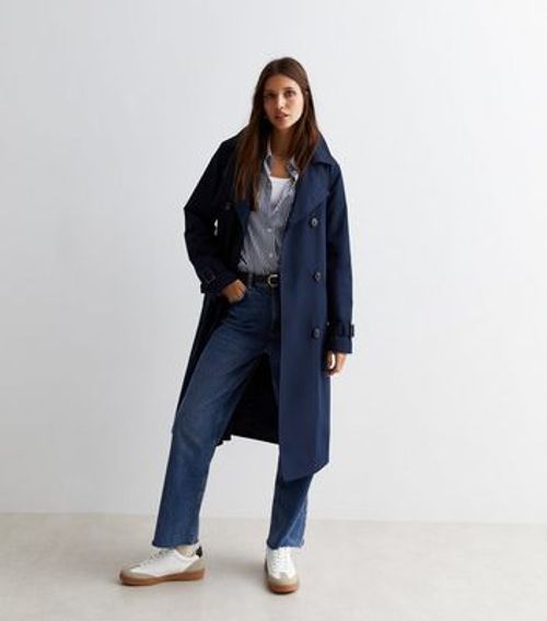 Navy Formal Belted Trench...