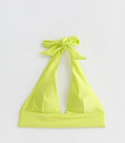 Lime Green Halter-Neck Bikini...