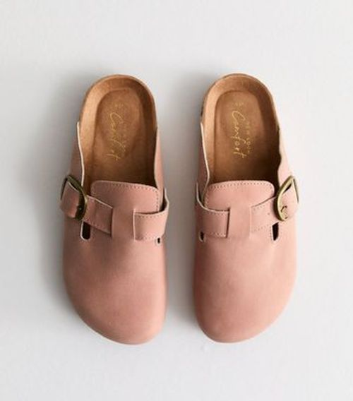 Pink Suedette Mules New Look