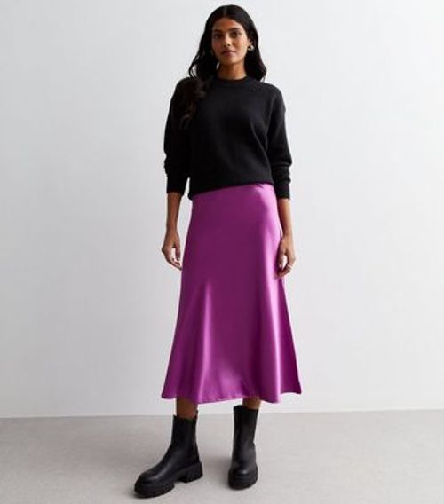 Gini London Purple Satin Midi...