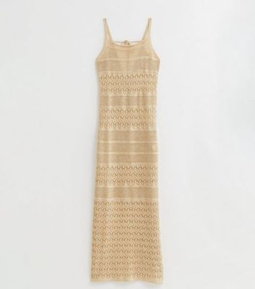 Gold Glitter Crochet Maxi...