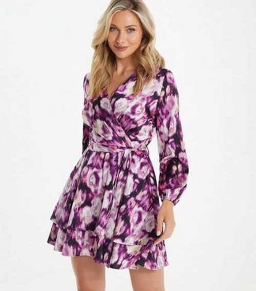 QUIZ Purple Floral Long...