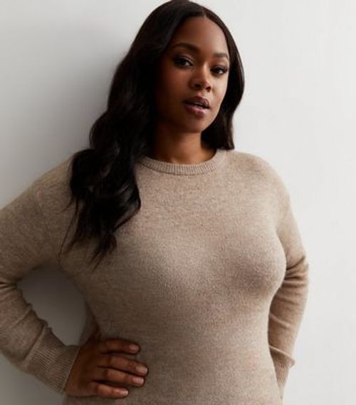 Curves Light Brown Crew Neck...