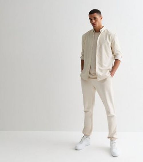 Men's Beige Stripe Long...