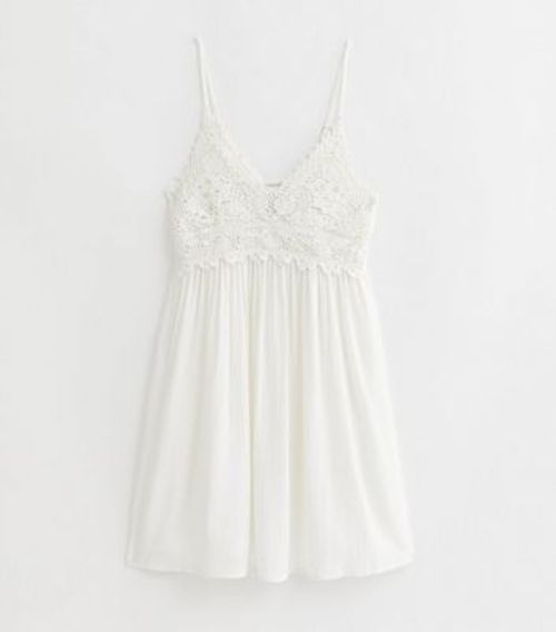 White Crochet Strappy Mini...