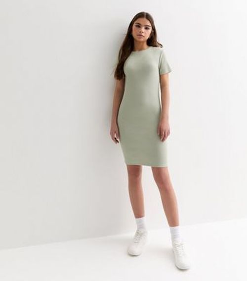 Girls Light Green Ribbed Crew...