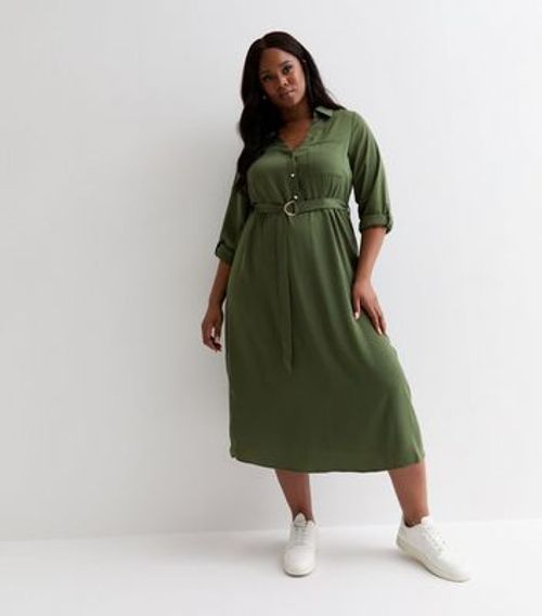 Curves Khaki D Ring Belted...