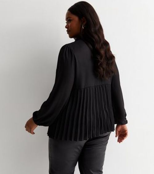 Curves Black Pleated Peplum...