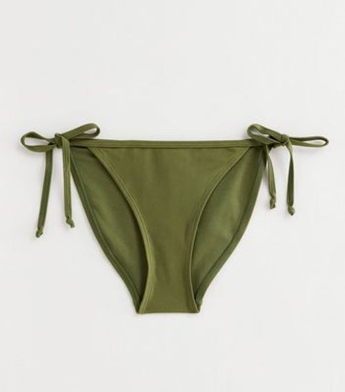 Khaki Tie Side Bikini Bottoms...