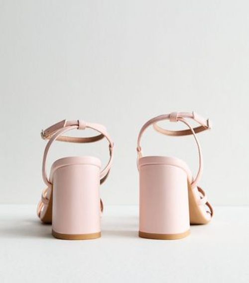 Pink Strappy Block Heel...