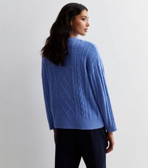 Blue Cable Knit Longline...