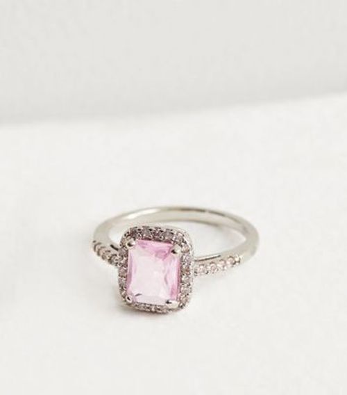 Pink Gem Diamanté Detail Ring...