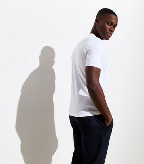 Men's White Cotton Muscle Fit...