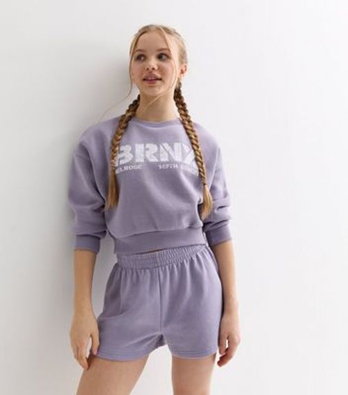 Girls Lilac Jogger Shorts New...