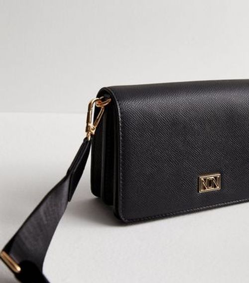 Black Leather-Look Cross Body...