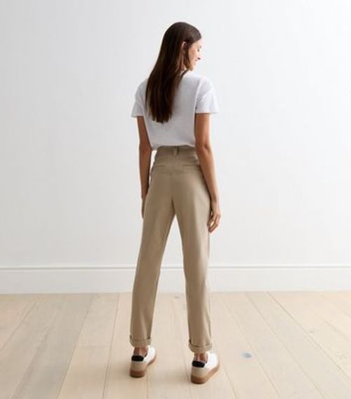 Beige Slim Stretch Cotton...