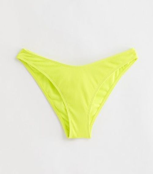 Yellow Crinkle V Front Bikini...
