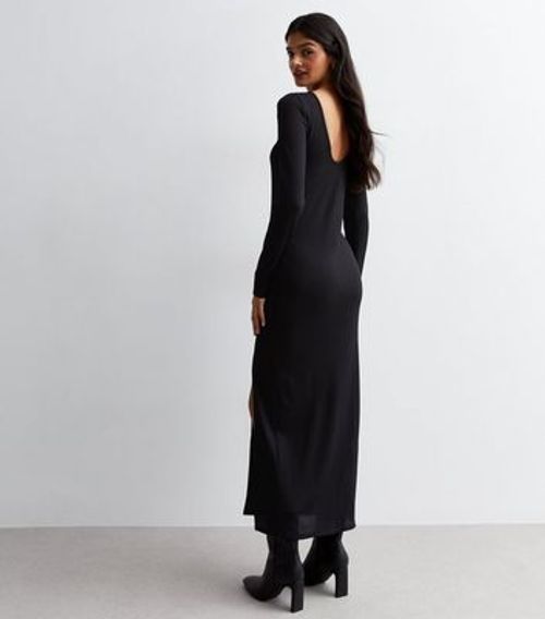 Black Jersey Scoop Back Midi...