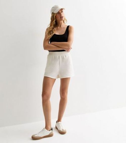 White Jogger Shorts New Look