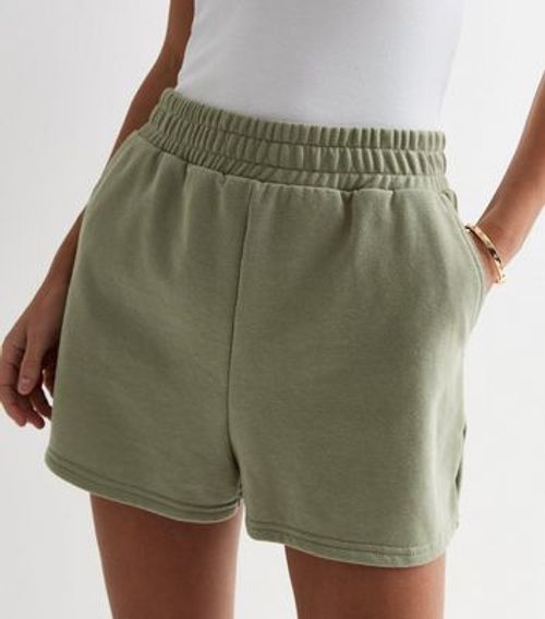 Khaki Jogger Shorts New Look