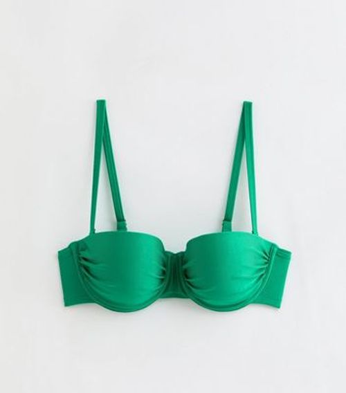 Green Ruched Balconette...