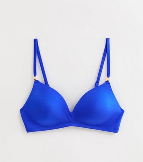 Blue Moulded Bead Trim Bikini...