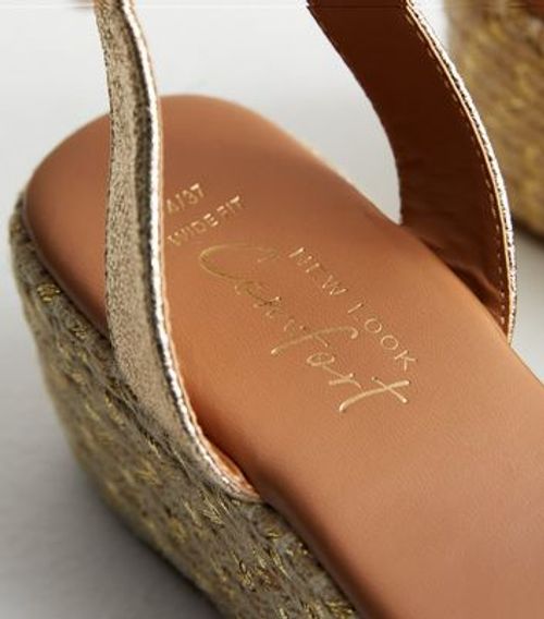 Wide Fit Gold Espadrille...