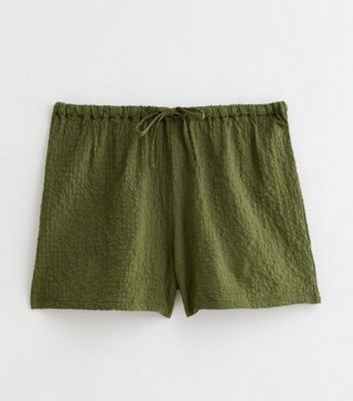 Khaki Textured Beach Shorts...