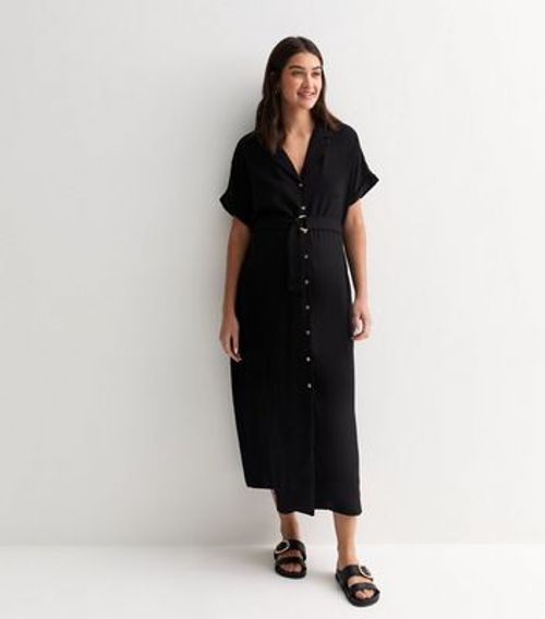 Maternity Black Belted Midi...