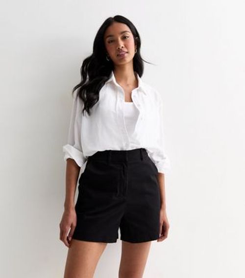 Black Cotton High Waist...