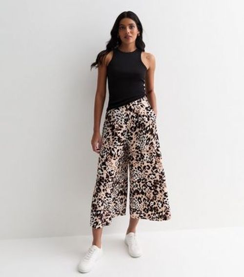 Brown Animal Print Wide Leg...