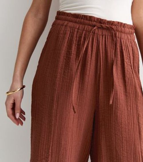 Rust Crinkle Wide Leg...